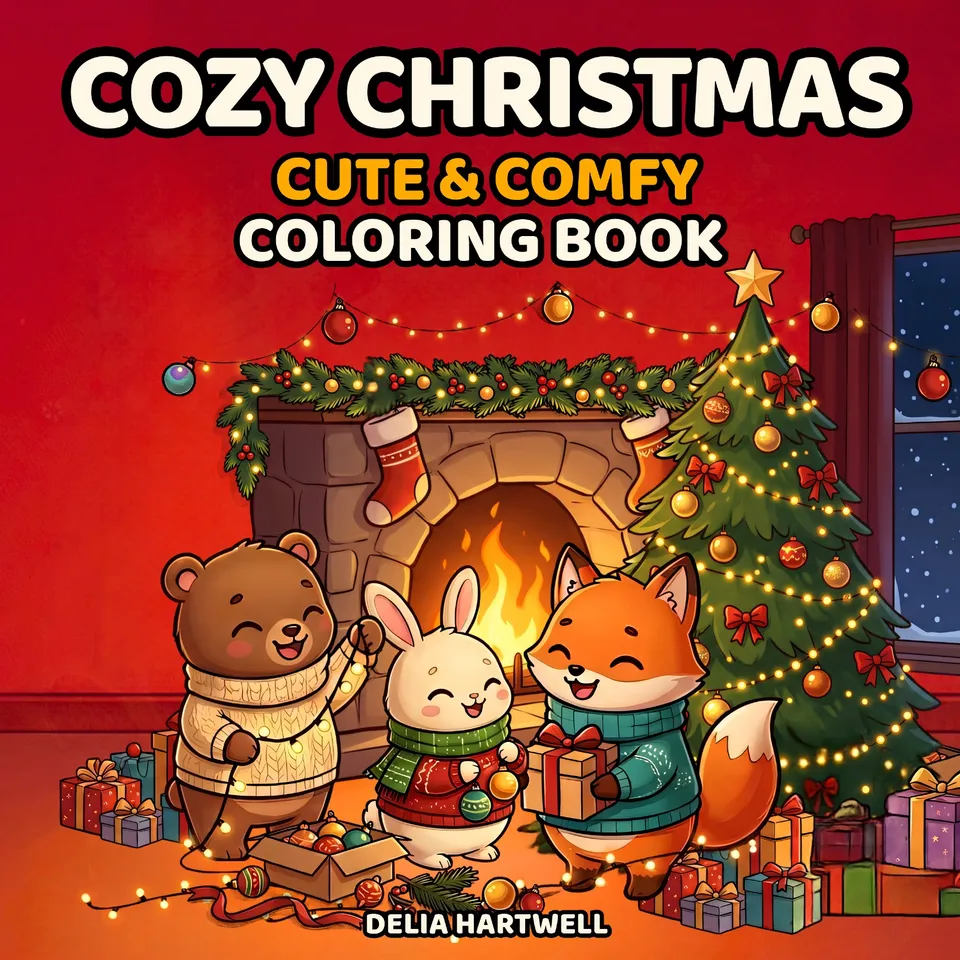 Cozy Christmas — coloring book cover