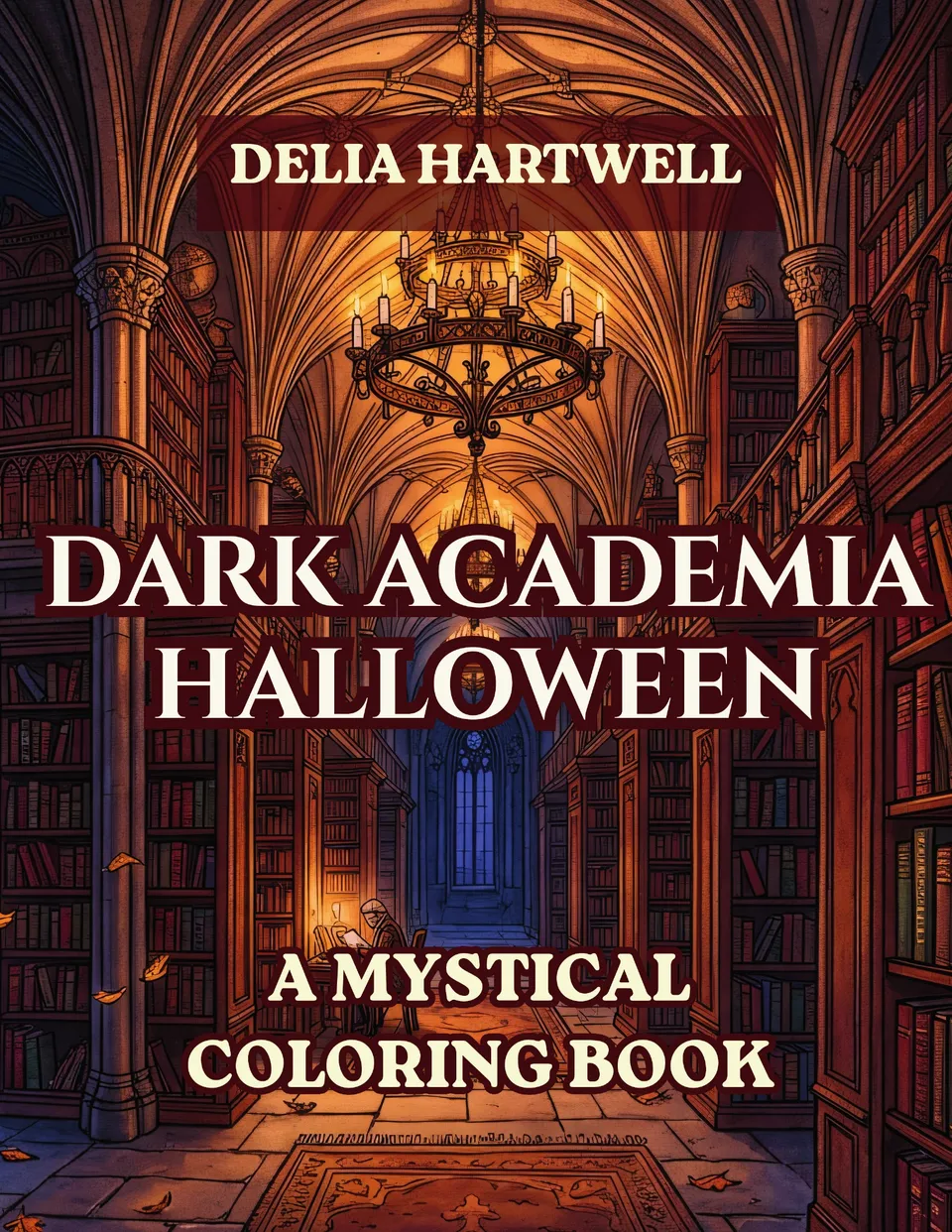 Dark Academia Halloween — coloring book cover