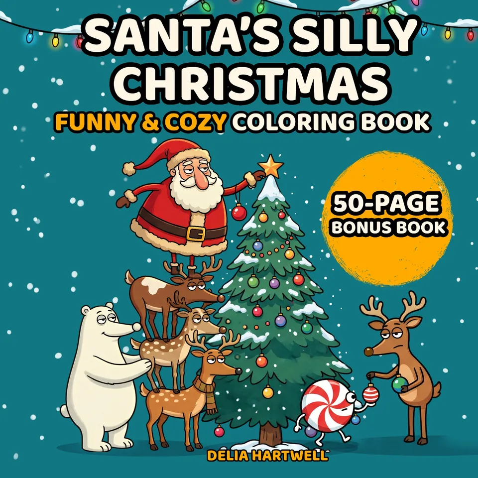 Santa's Silly Christmas — coloring book cover